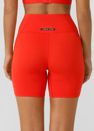Smooth And Sculpt No Ride Bike Short - Hot Tomato