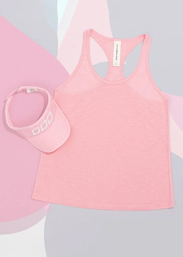 Slouchy Gym Tank And Visor Kit - Cotton Candy