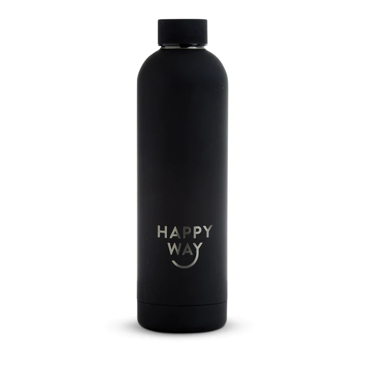 HAPPY WAY Happy Way 750ml Black Stainless Steel Bottle WATER BOTTLE 