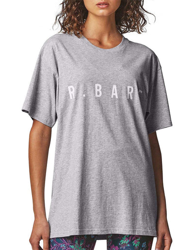 RUNNING BARE Hollywood 90s Tee - Silver Marle TOP 