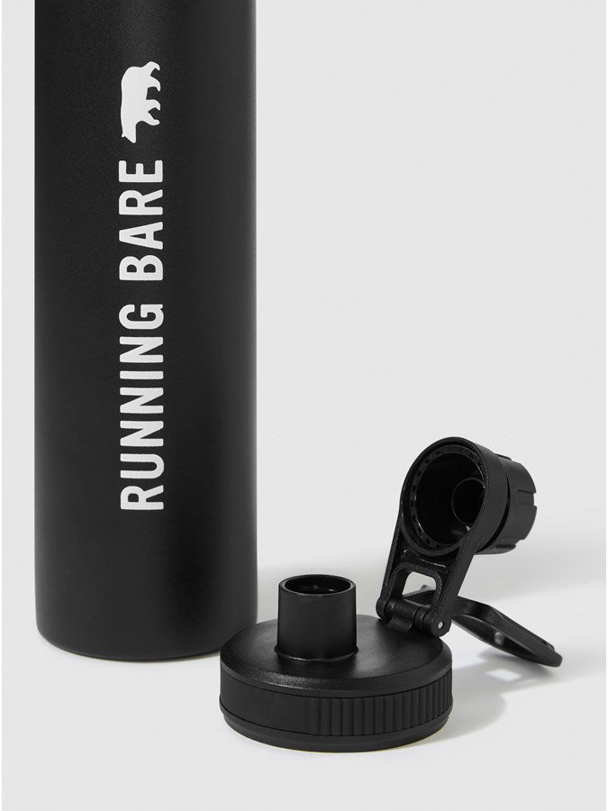 RUNNING BARE RB Black Steel Drink Bottle WATER BOTTLE 