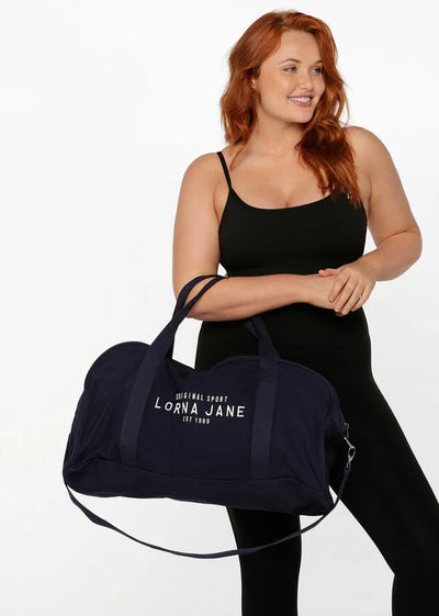 LORNA JANE LJ French Navy Original Sport Canvas Duffle Bag BAGS 